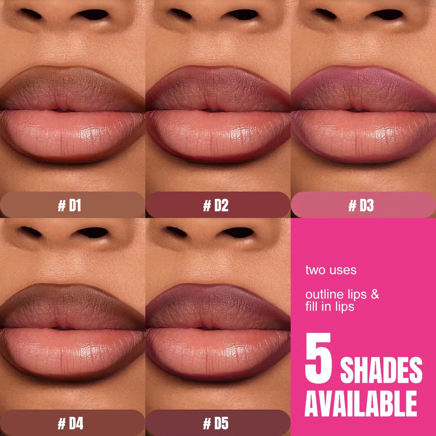 50pcs Private Label Waterproof Long Lasting Lip Liner with Rounded Ball Applicator