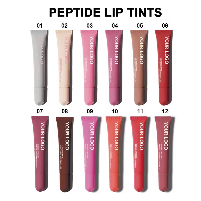 50pcs Private Label Peptide Glossy Lip Tint Balm