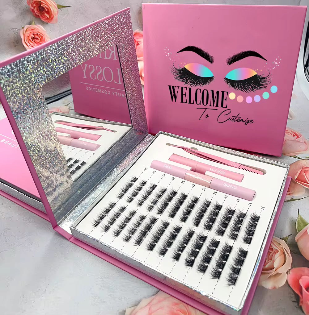 100 Sets Private Label DIY Lash Cluster Box Kit