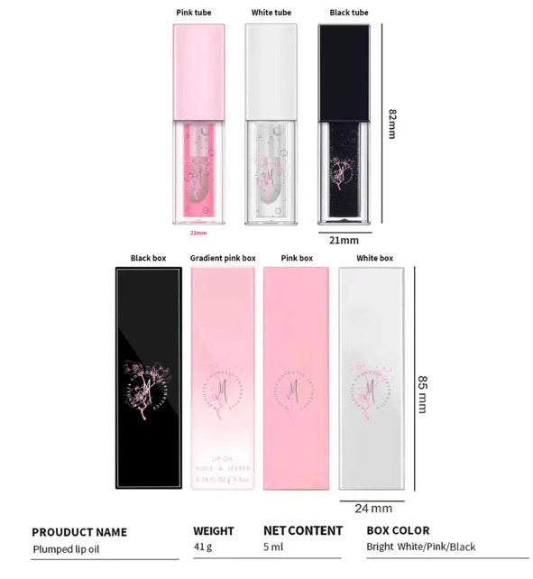 50pcs Private Label Color Changing & Hydrating Lip Plumping Oil