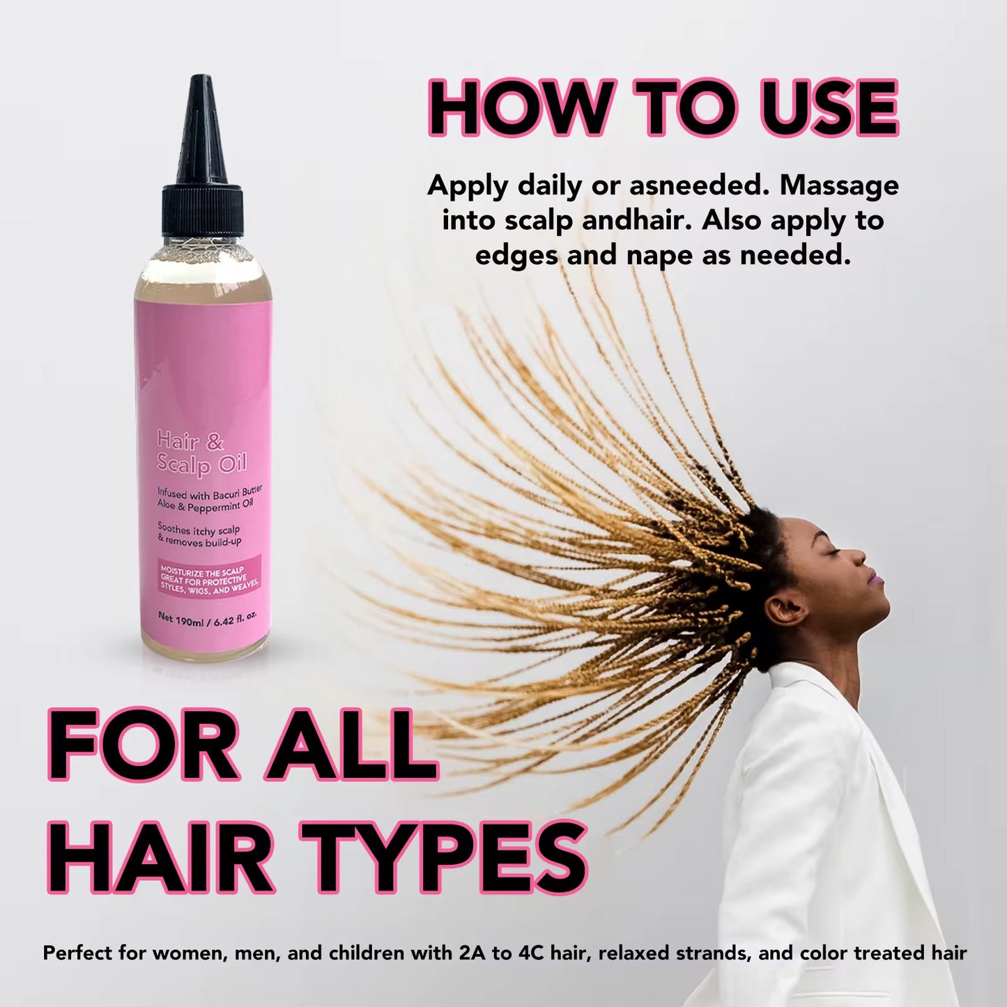 100pcs Private Label Anti-Dandruff & Anti-Itch Scalp Nourishing Hair Care Essence Oil
