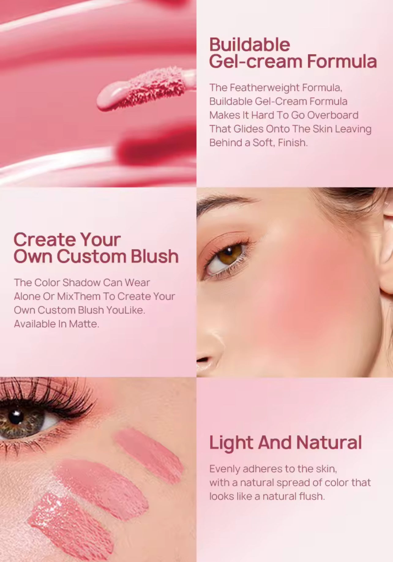 50pcs 3-in-1 Private Label Liquid Cream Blush