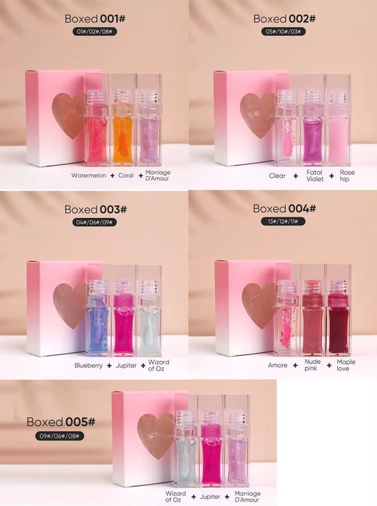 50 Sets 3-in-1 Private Label Lip Oils