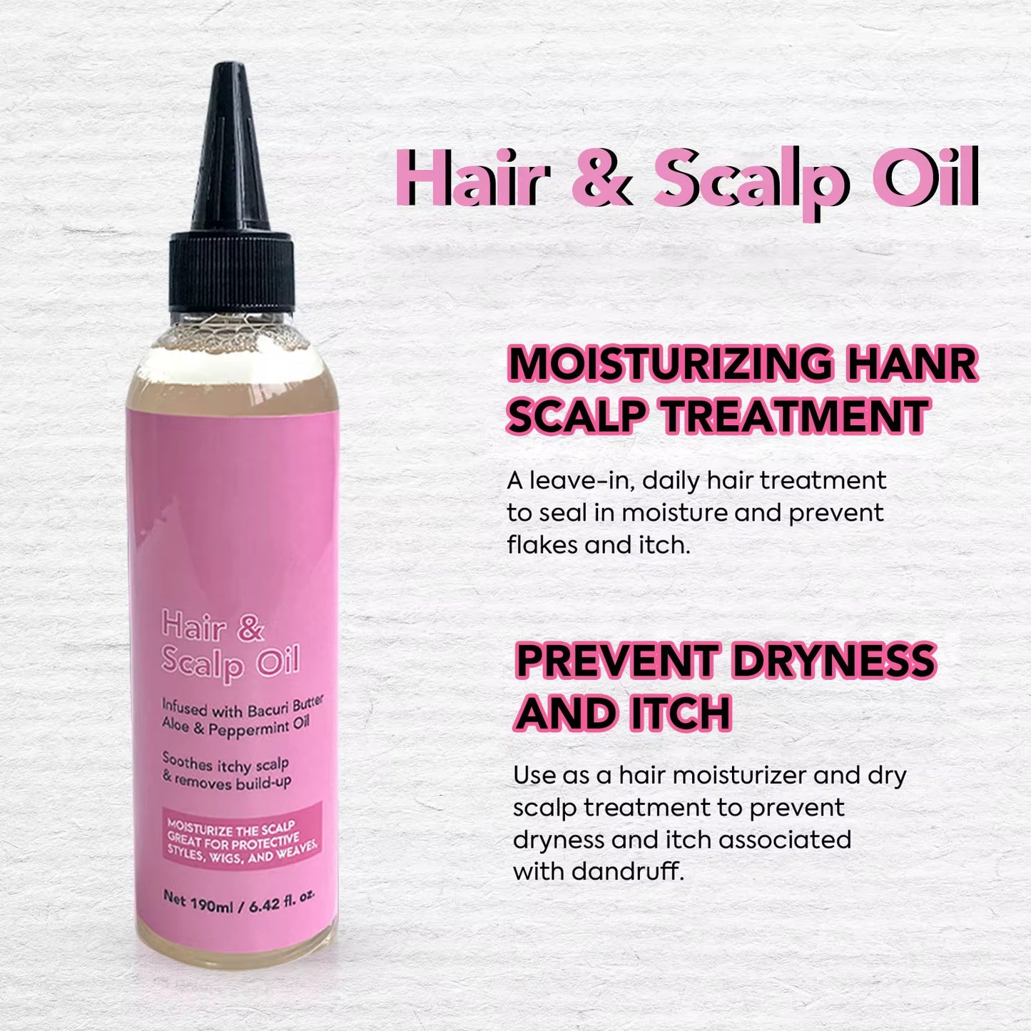 100pcs Private Label Anti-Dandruff & Anti-Itch Scalp Nourishing Hair Care Essence Oil