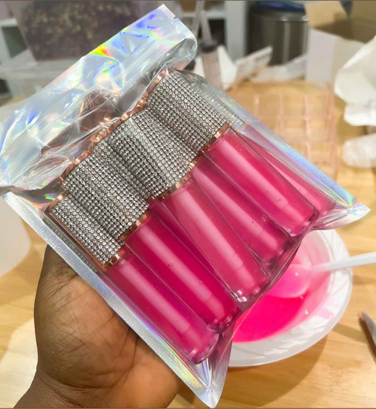 12pcs Wholesale Clear Strawberry Lipgloss