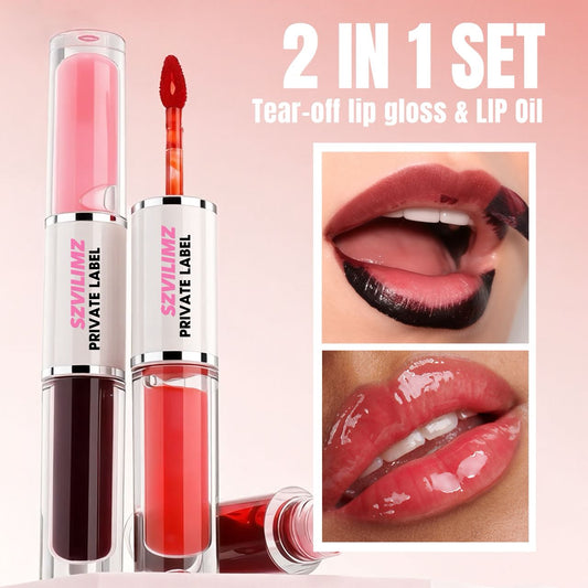 50pcs Private Label 2-in-1 Waterproof Stay Peel Off Liquid Lip Liner Stain