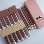 50 Sets Private Label Brown Square Tube Lip Gloss & Matte Lipstick Kit