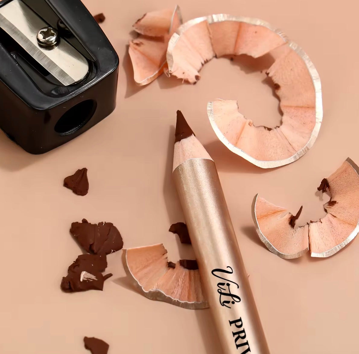 50pcs Private Label Gold Pencil Lip Liner + Sharpener