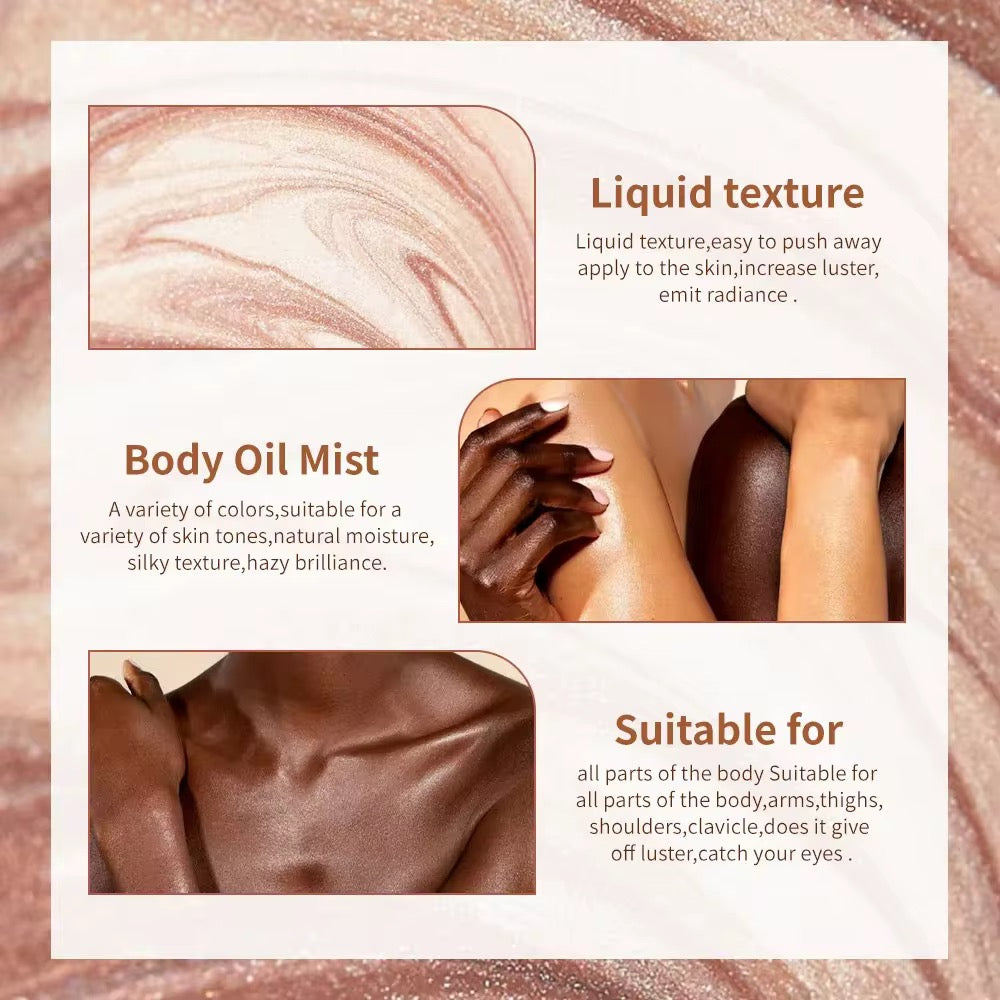50pcs Private Label Body Shimmer Dry Oil Spray