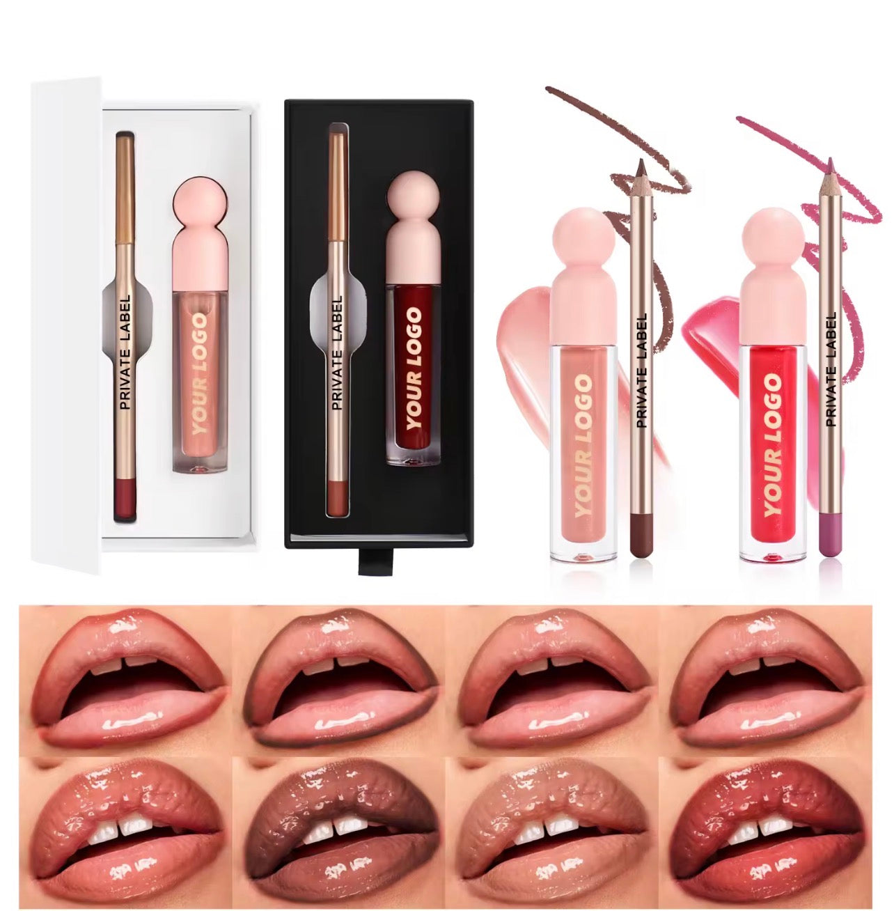 50 Sets Private Label Hydrating Lipgloss / Matte Lipstick Kit