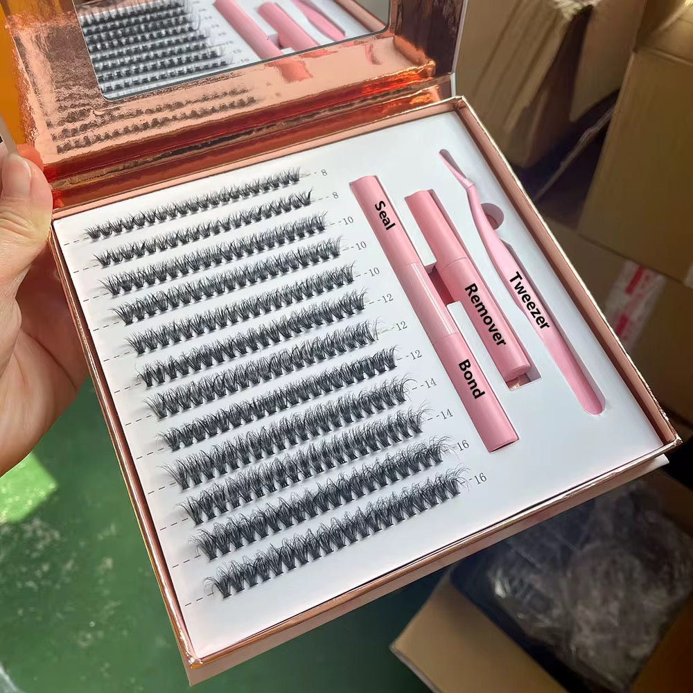 100 Sets Private Label DIY Lash Cluster Box Kit