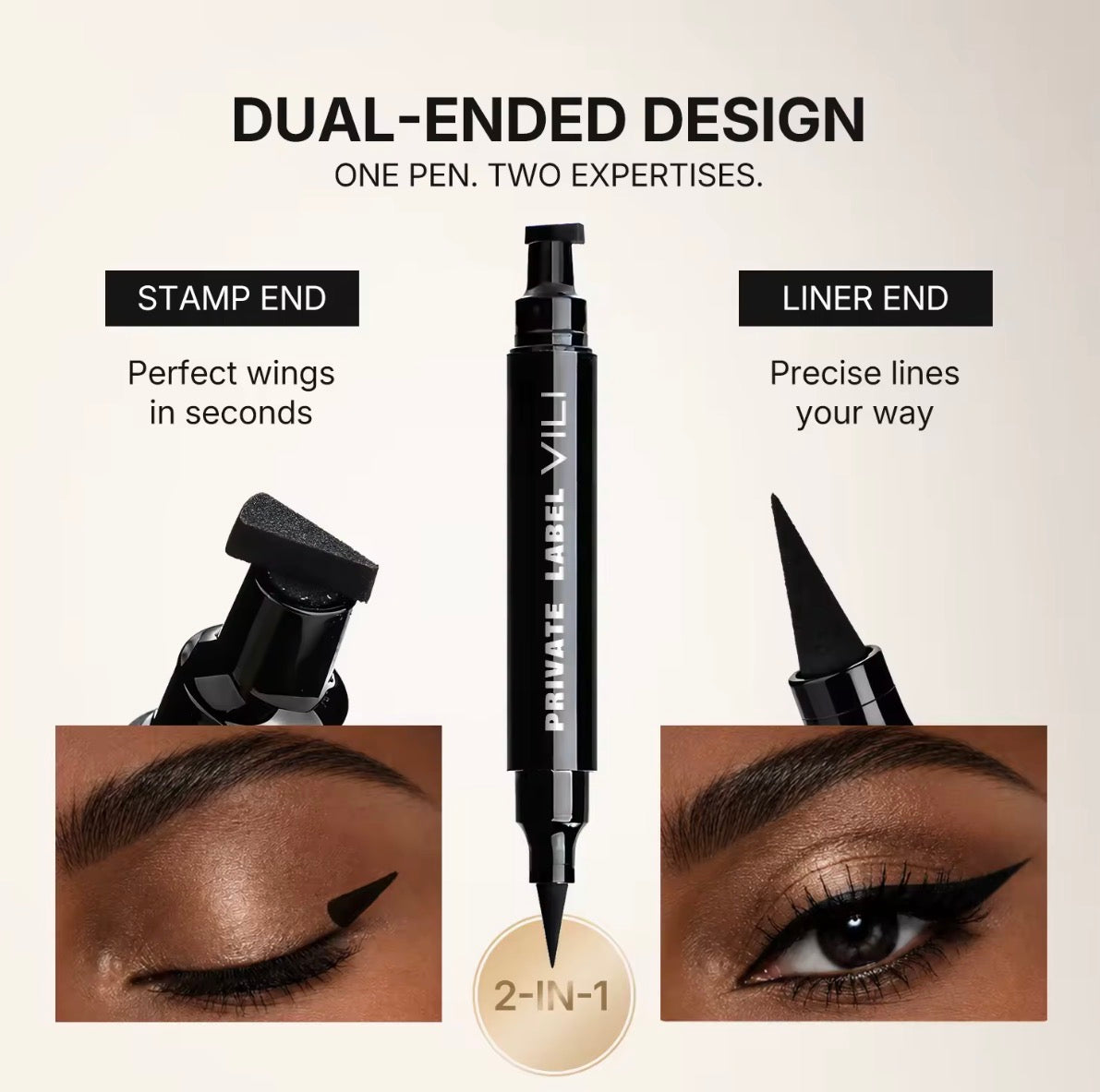 50pcs Private Label Dual-Ended Stamp Waterproof Eyeliner