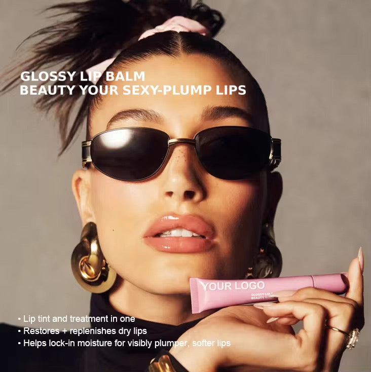 50pcs Private Label Peptide Scented Glossy Lip Tint Balm 1.0
