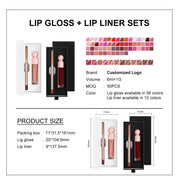 50 Sets Private Label Hydrating Lipgloss / Matte Lipstick Kit