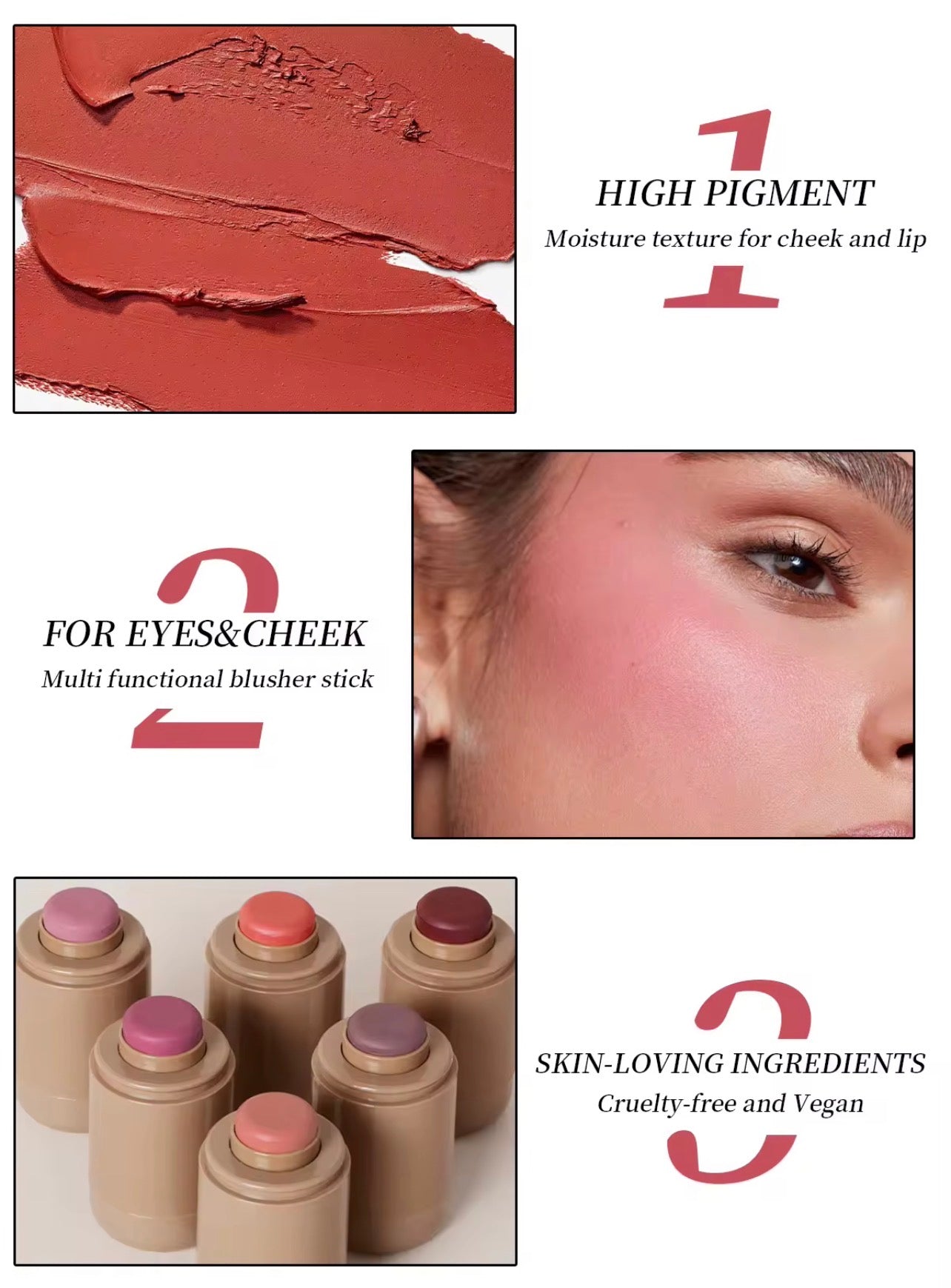50pcs Private Label Pocket Cream Blush Sticks