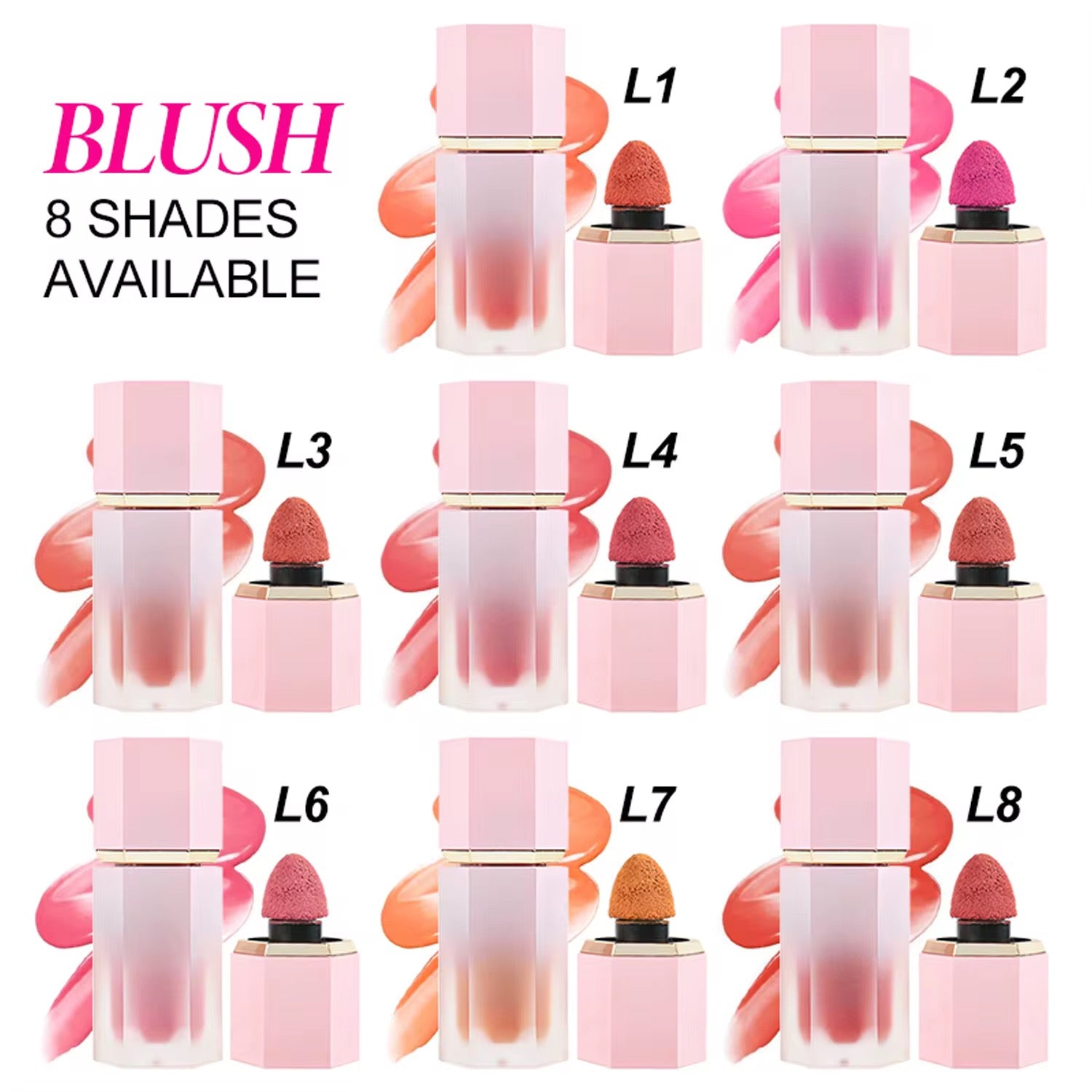 50pcs Private Label Velvet Silky Touch Liquid Blush Stick