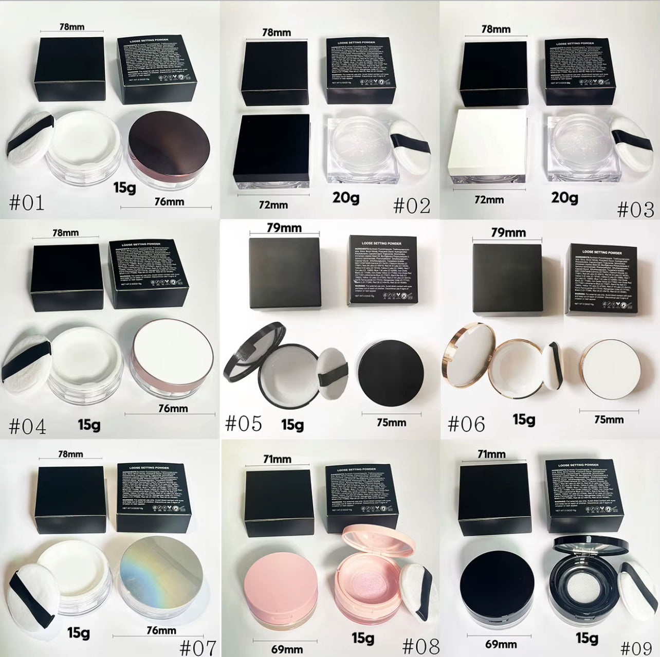 50pcs Private Label Setting Powder