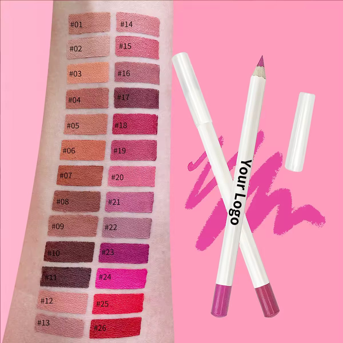 50pcs Private Label Lip Liner White Pencil