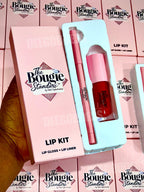 50 Sets Private Label Pink Tube Lip Gloss + Lip Liner Kit