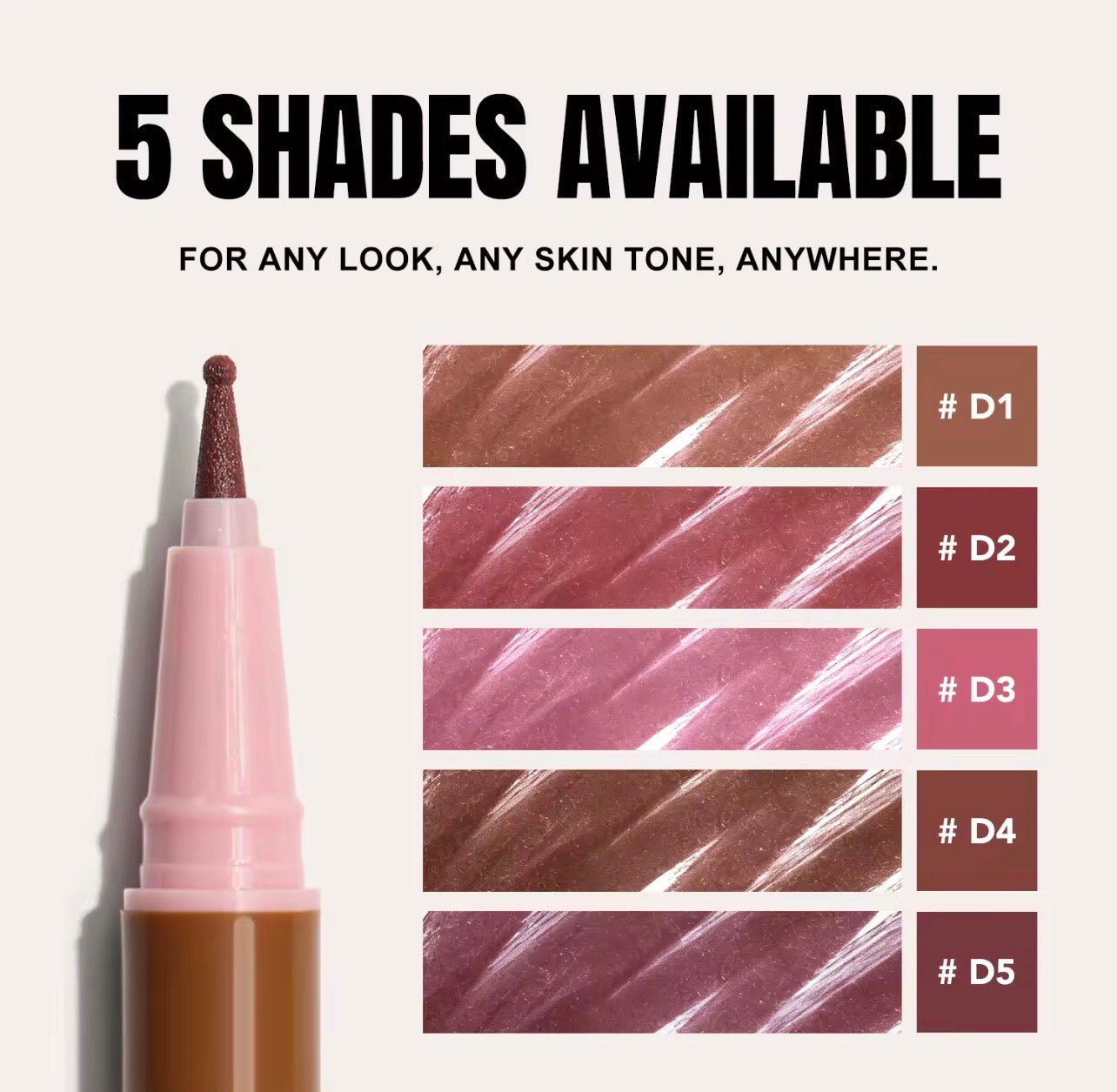 50pcs Private Label Waterproof Long Lasting Lip Liner with Rounded Ball Applicator