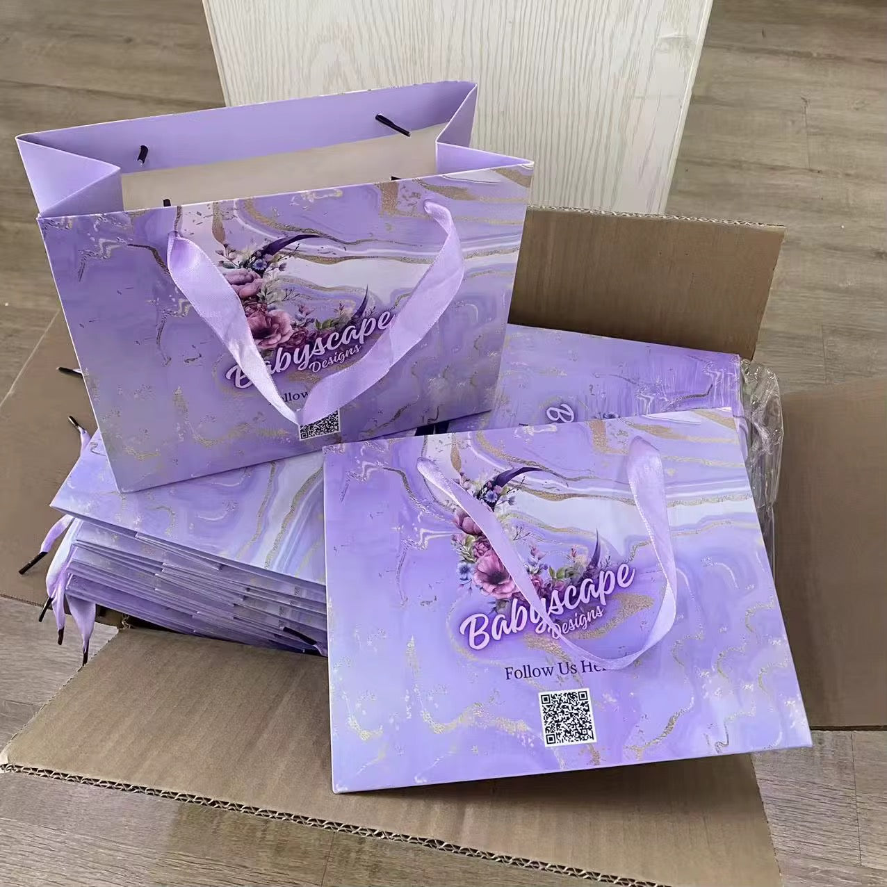 50pcs Private Label Packaging Bags/Boxes