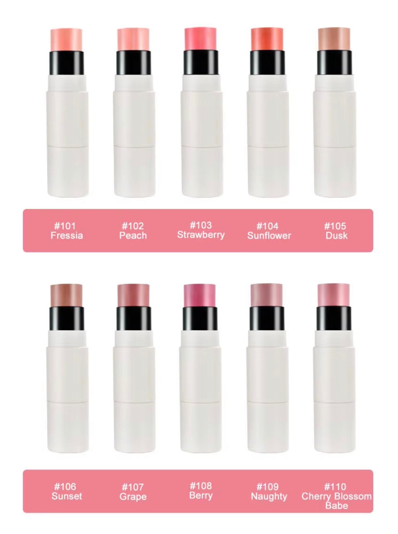 50pcs Private Label Creamy Blush Sticks With Brush