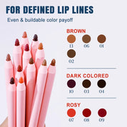 50pcs Private Label Creamy Retractable Lip Liner