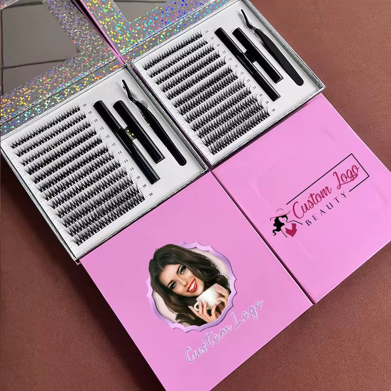 100 Sets Private Label DIY Lash Cluster Box Kit