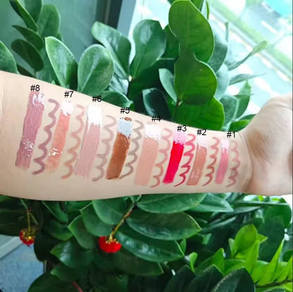 50 Sets Private Label Brown Square Tube Lip Gloss & Matte Lipstick Kit