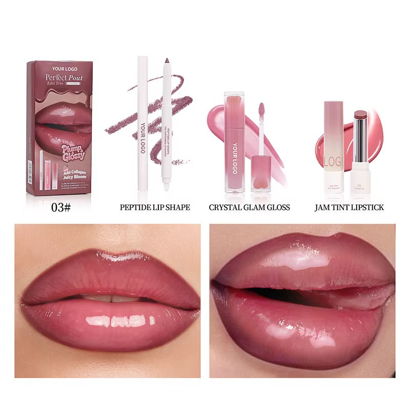 100 Sets 3-in-1 Private Label Lip Care Kit