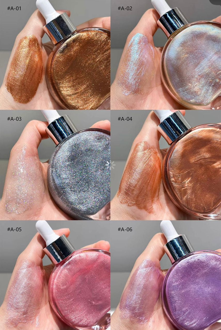 50pcs Private Label Highlighter Bronzer Skin Body Shimmer Oil