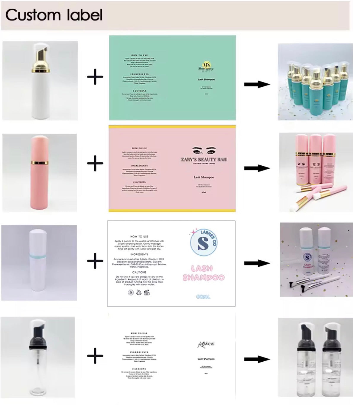 50pcs Private Label Eyelash Foaming Cleanser