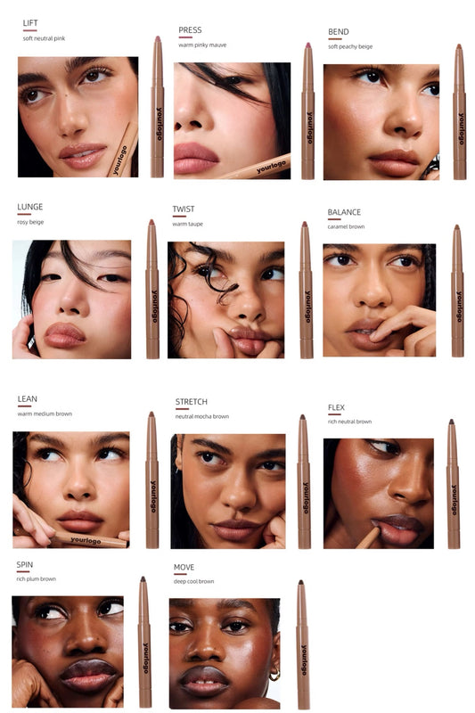 50pcs 2n1 Private Label Peptide Retractable Lip Liner