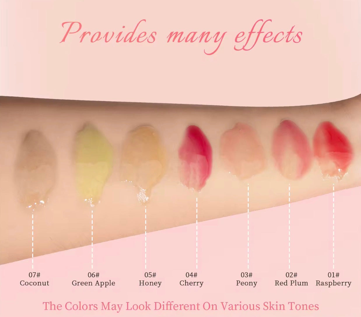 100pcs Private Label Hydrating Fruity Clear Lip Oil