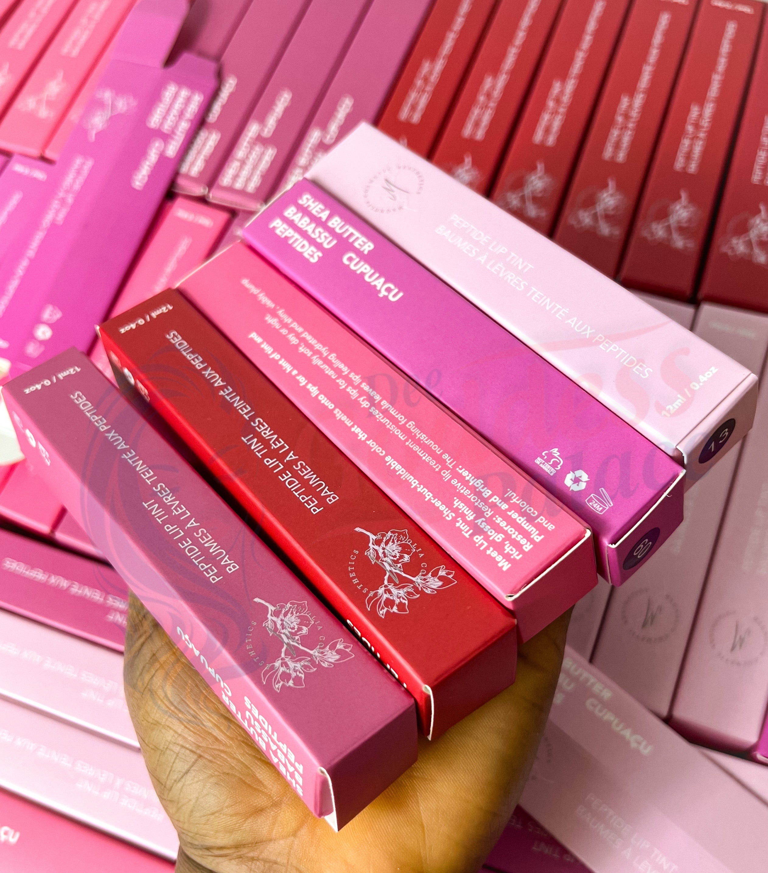 50pcs Private Label Peptide Scented Glossy Lip Tint Balm 1.0