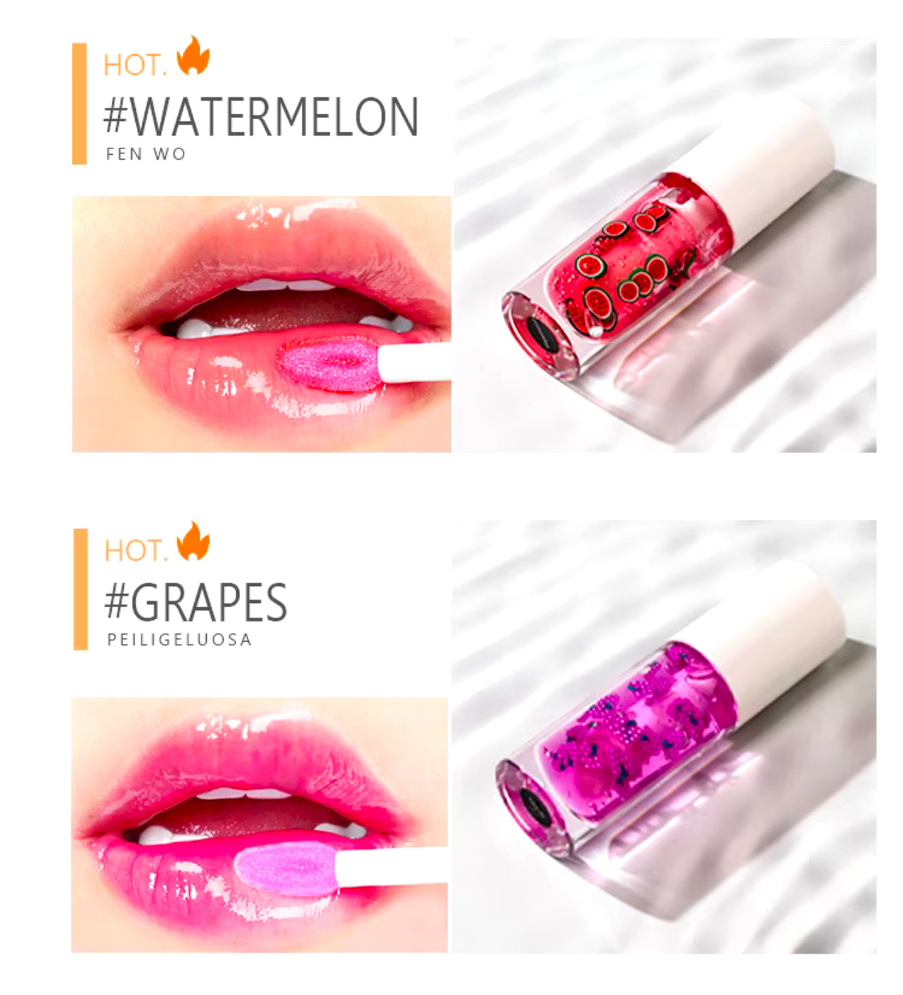 50pcs Wholesale Fruit Slice Lip Oils (NO LOGO)