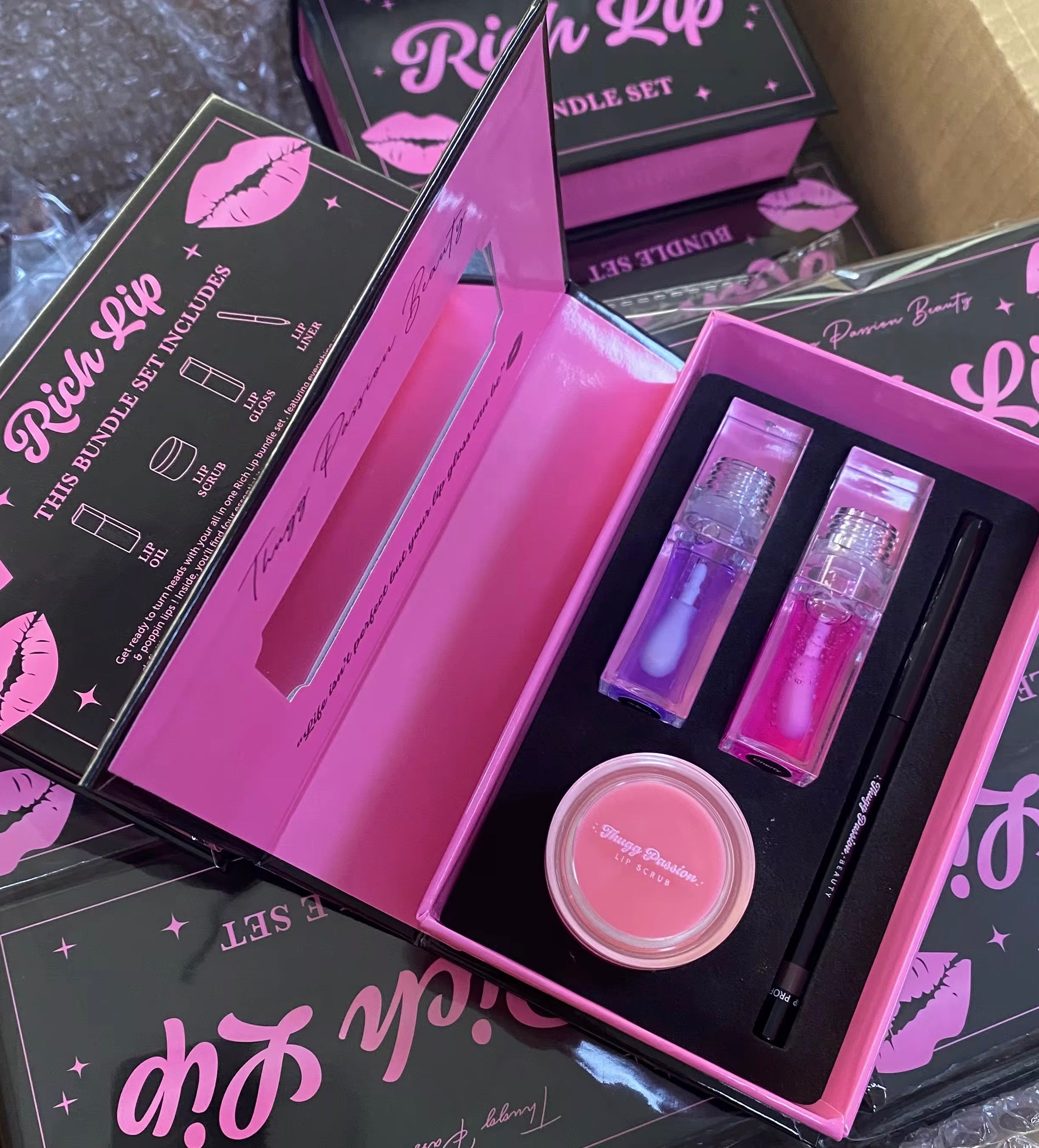 25 Sets 4-in-1 Private Label Lip Care Kit