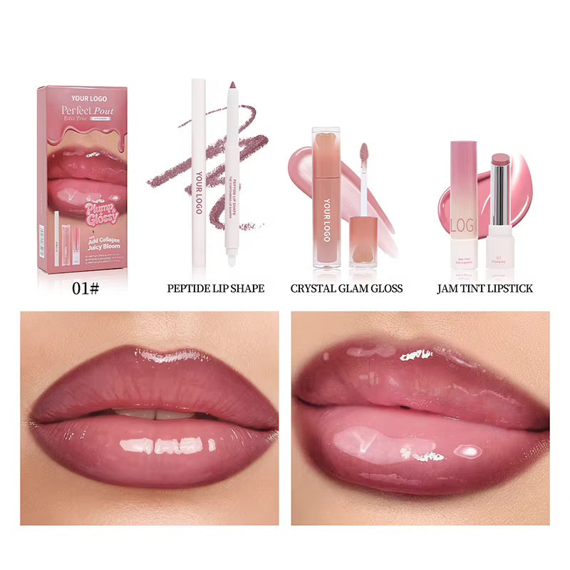 100 Sets 3-in-1 Private Label Lip Care Kit