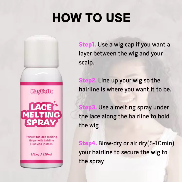 50pcs Private Label Extreme Hold Lace Melting Spray