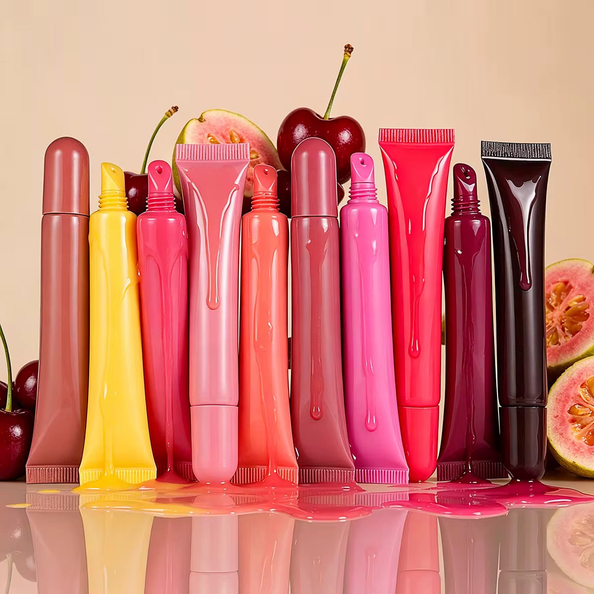50pcs Private Label Peptide Scented Glossy Lip Tint Balm 2.0