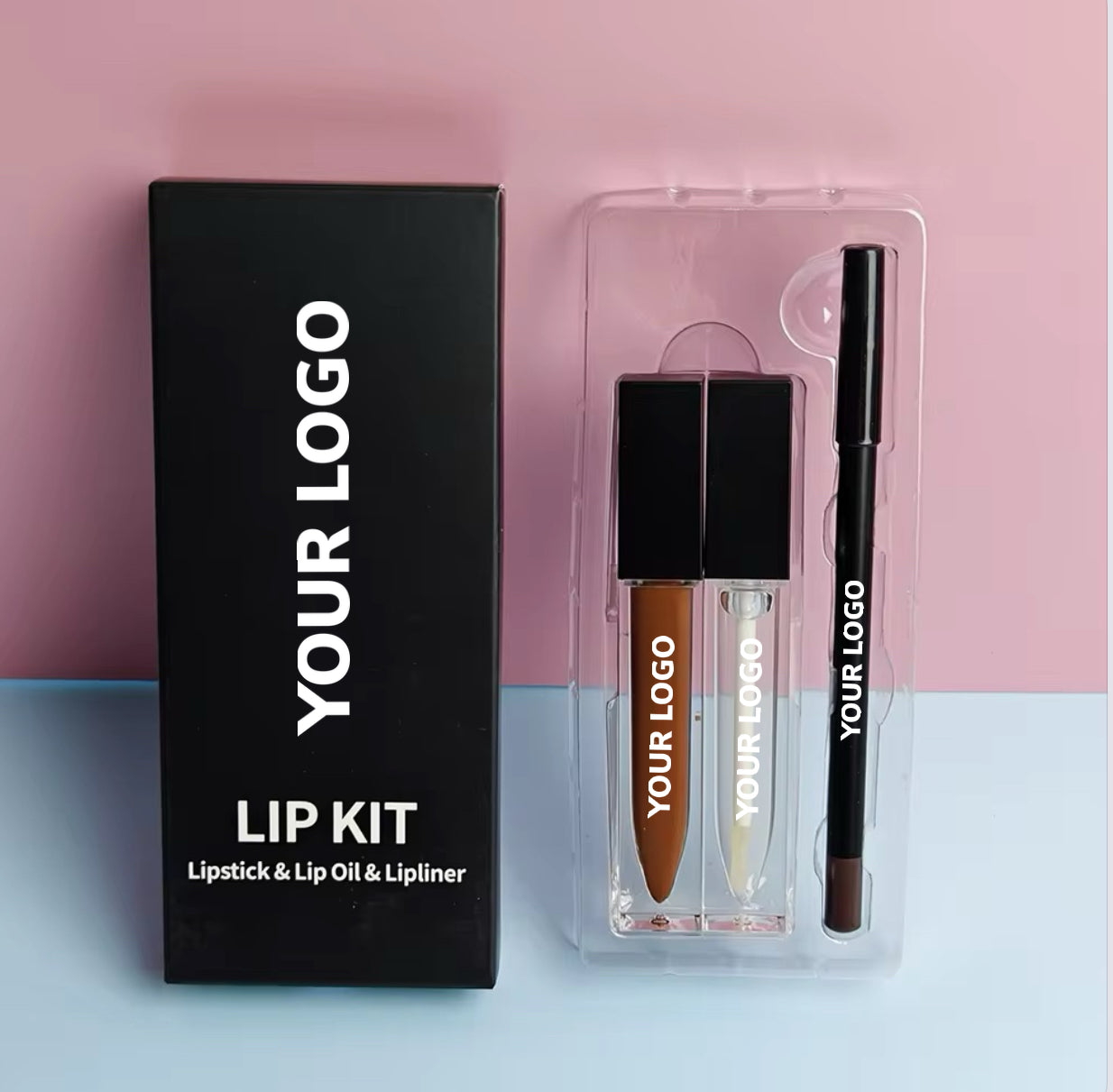 50 Sets Private Label Lipstick + Lip Oil + Lip Liner Kit