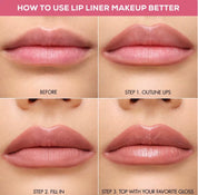 50pcs Private Label Gold Pencil Lip Liner + Sharpener
