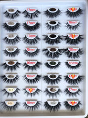 50pcs Wholesale Strip Fluffy Mink Lashes (15-25mm)