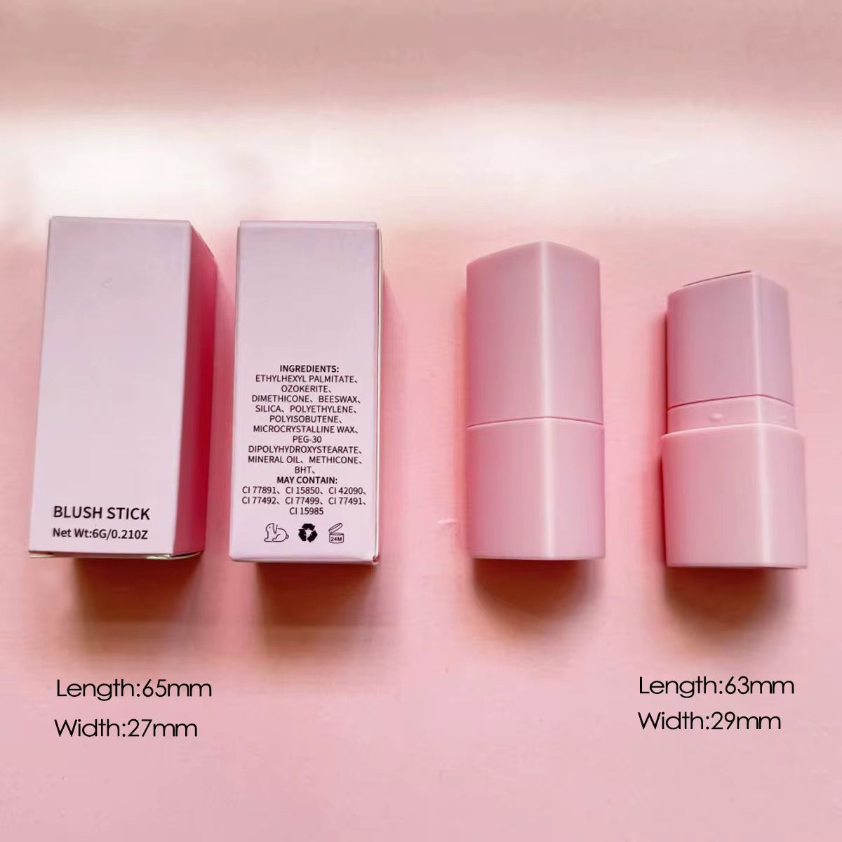 50pcs Private Label Heart Cream Blush Stick