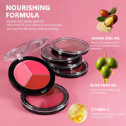 50pcs 3-in-1 Private Label Pressed Powder Blush Palette Set