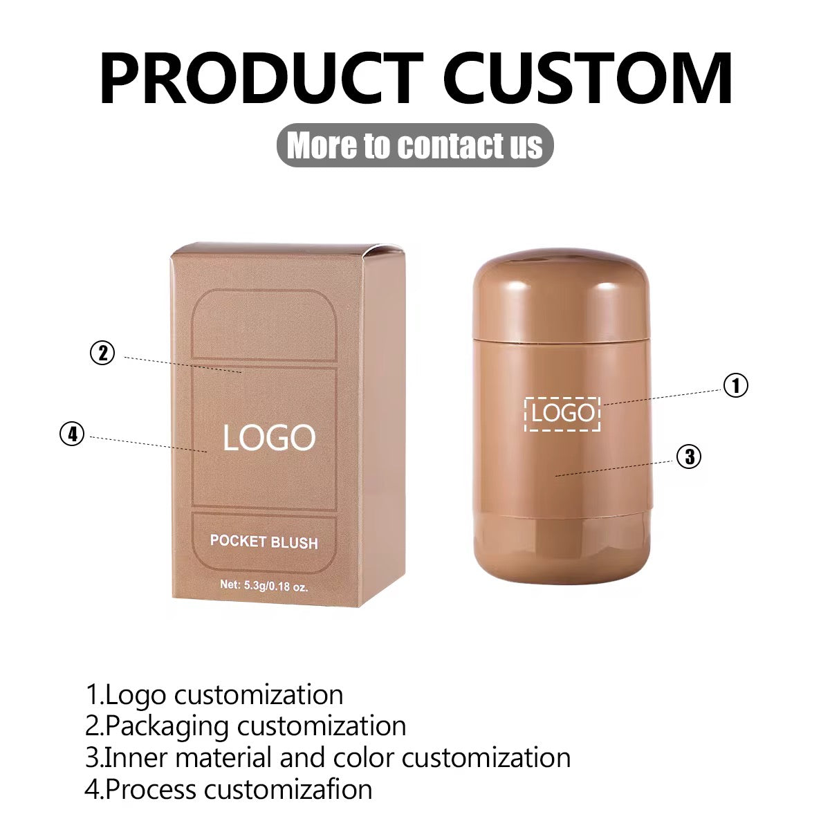 50pcs Private Label Pocket Cream Blush Sticks