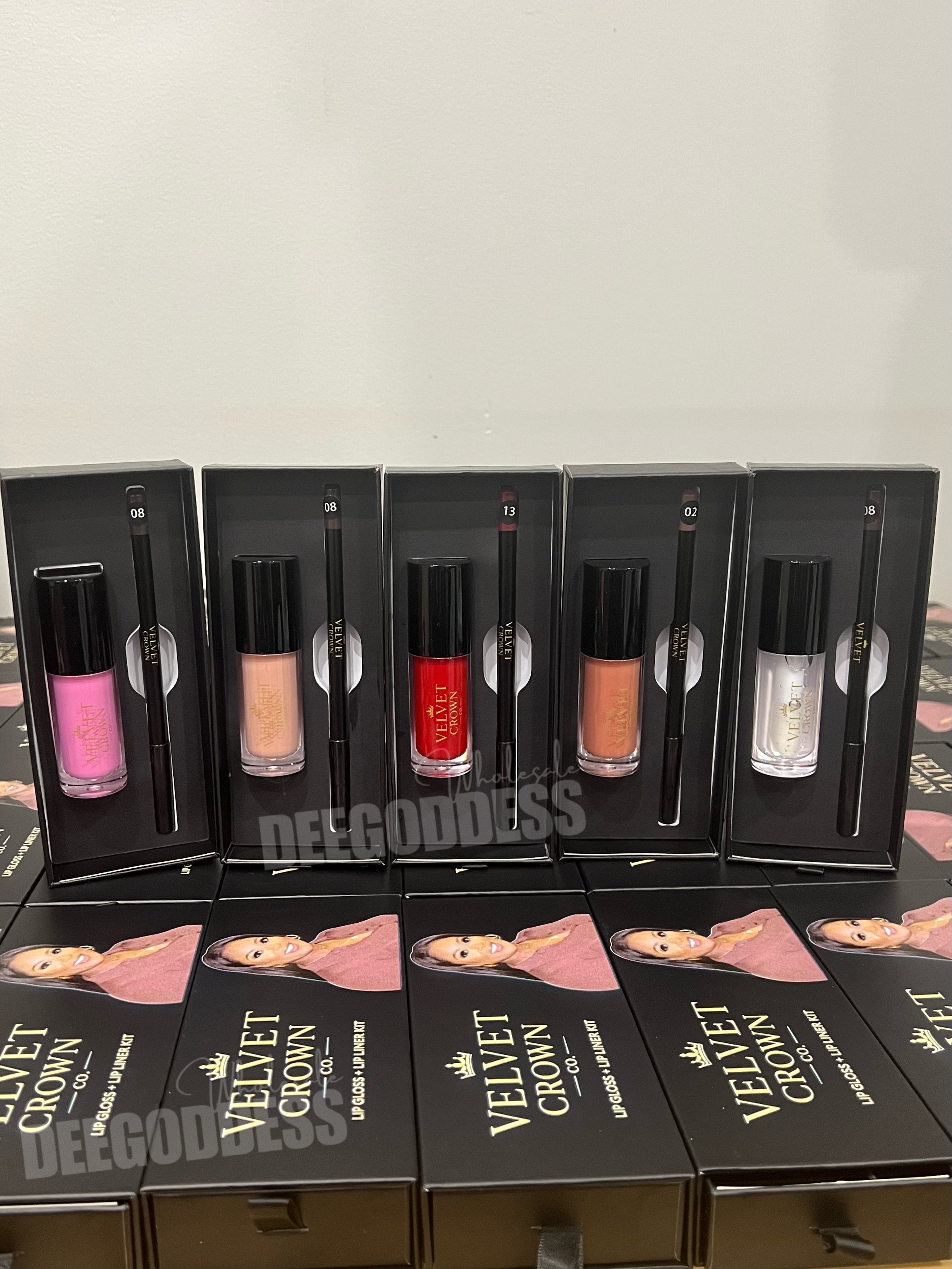 50 Sets Private Label Lip Gloss + Lip Liner Kit