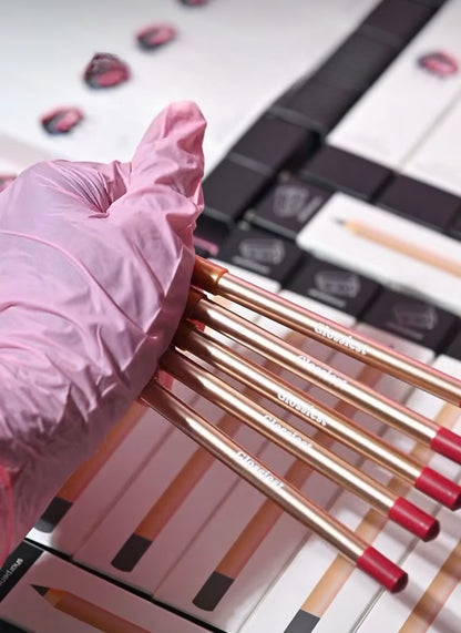 50pcs Private Label Gold Pencil Lip Liner + Sharpener