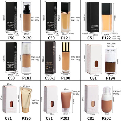 50pcs Private Label Liquid Full Coverage Foundation