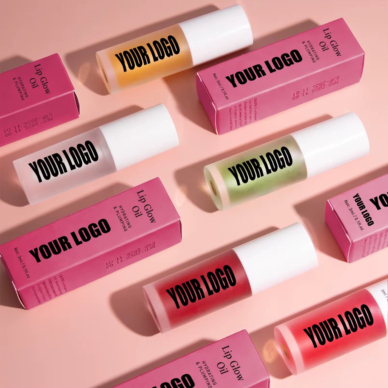 100pcs Private Label Hydrating Fruity Clear Lip Oil